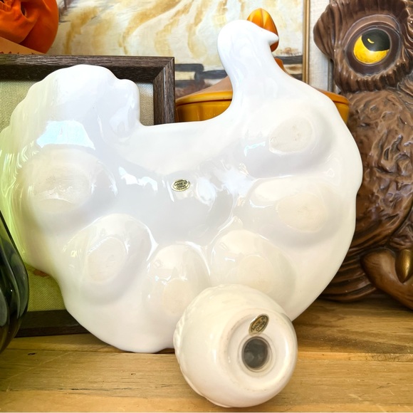 Thanksgiving Holiday Tablescape Ceramic Turkey Egg Platter With Spice Shaker - Picture 4 of 4